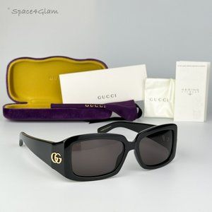 Gucci Women Sunglasses Black Grey Rectangle GG1403S 001 BRAND NEW